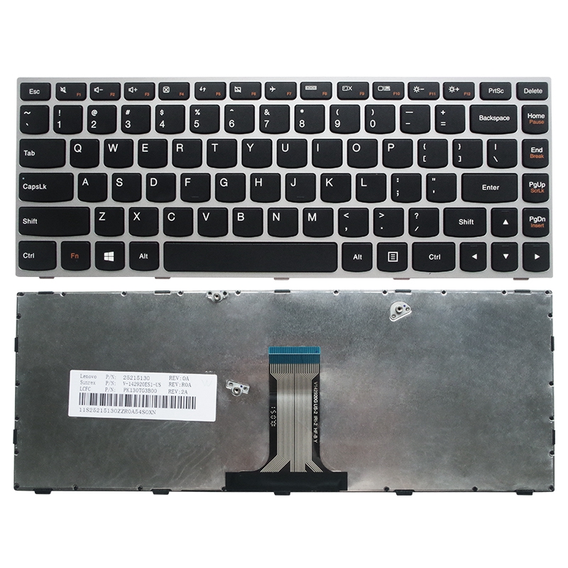 Teclado para Laptop Español LENOVO  G40-70 Frame Plata No Numerico