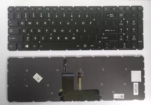 Teclado para Laptop Ingles TOSHIBA C55-C5822W Iluminado Enter Pequeño Numerico