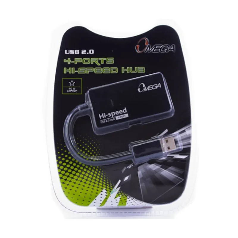Adaptador HUB USB 2.0 de 4 Puertos Omega